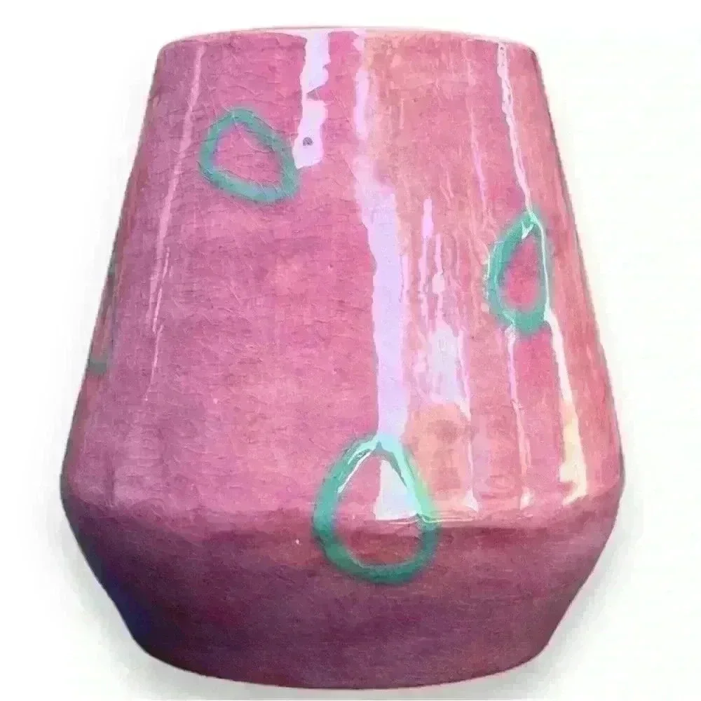 Handmade mauve & turquoise vase